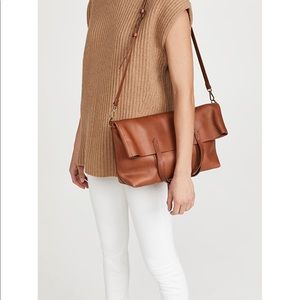 NWT Madewell Leather Foldover Transport Tote English Saddle